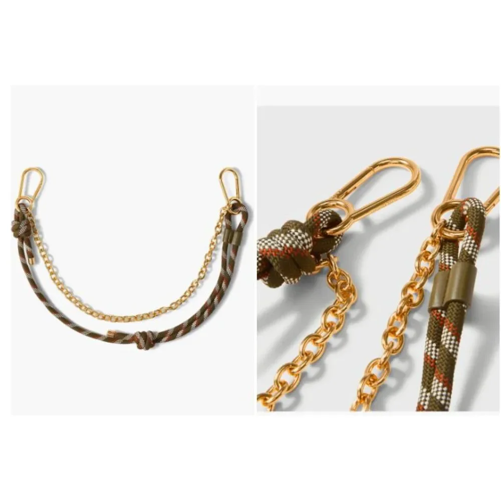 Veronica Beard Women's Paracord & Chain Bag Strap BELT NWT 148 Brown